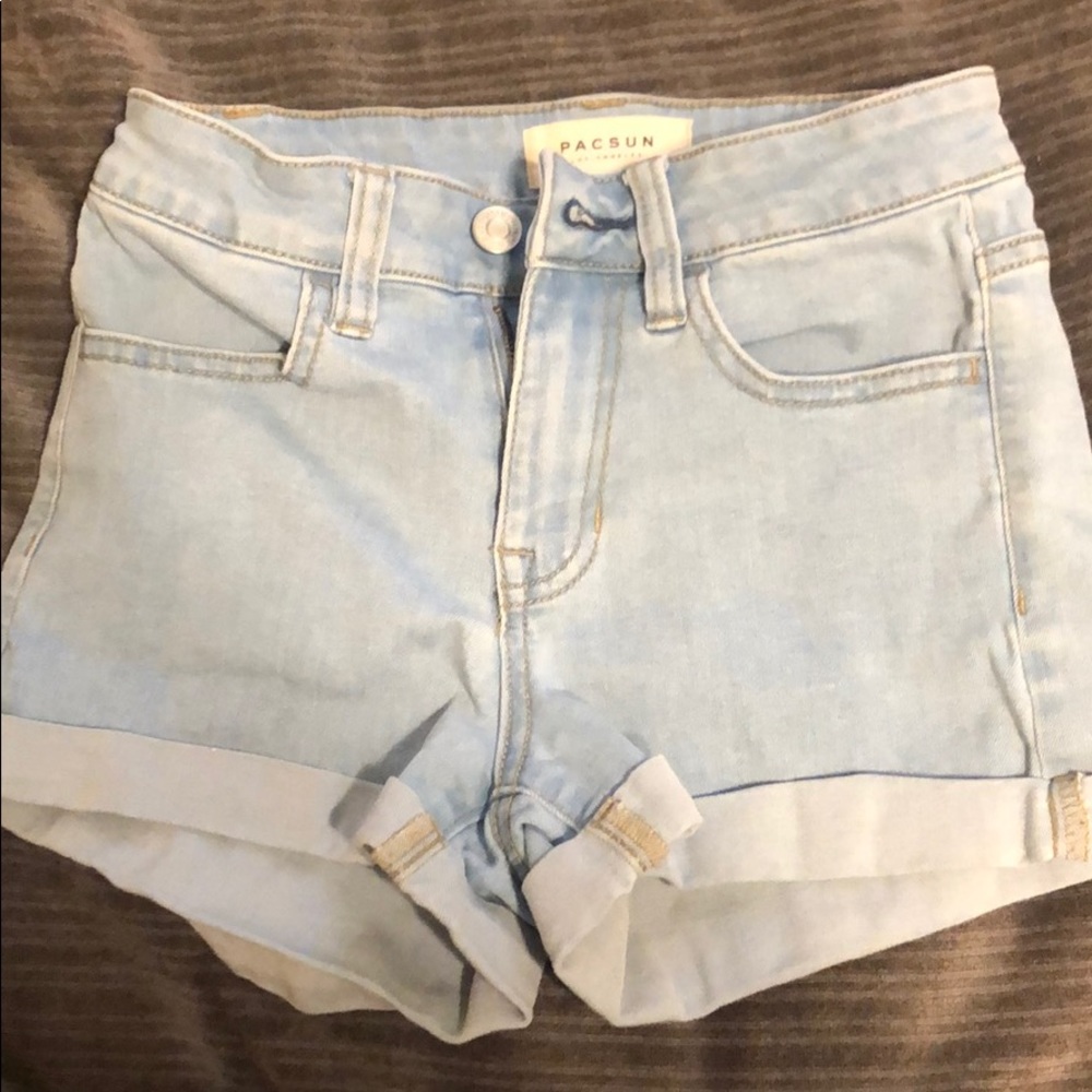 light denim jean shorts